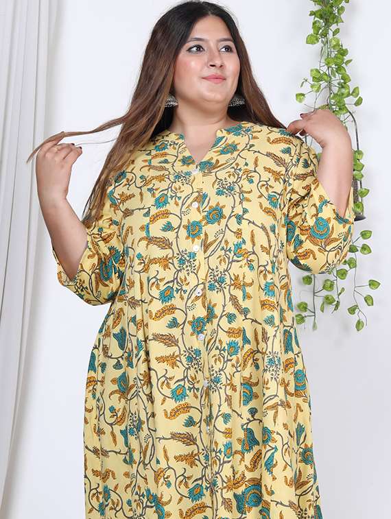 women plus size printed three quarter sleeve dress - 22076782 -  Standard Image - 3