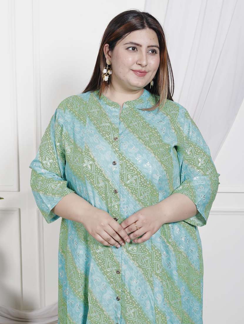 women plus size printed three quarter sleeve dress - 22076790 -  Standard Image - 3