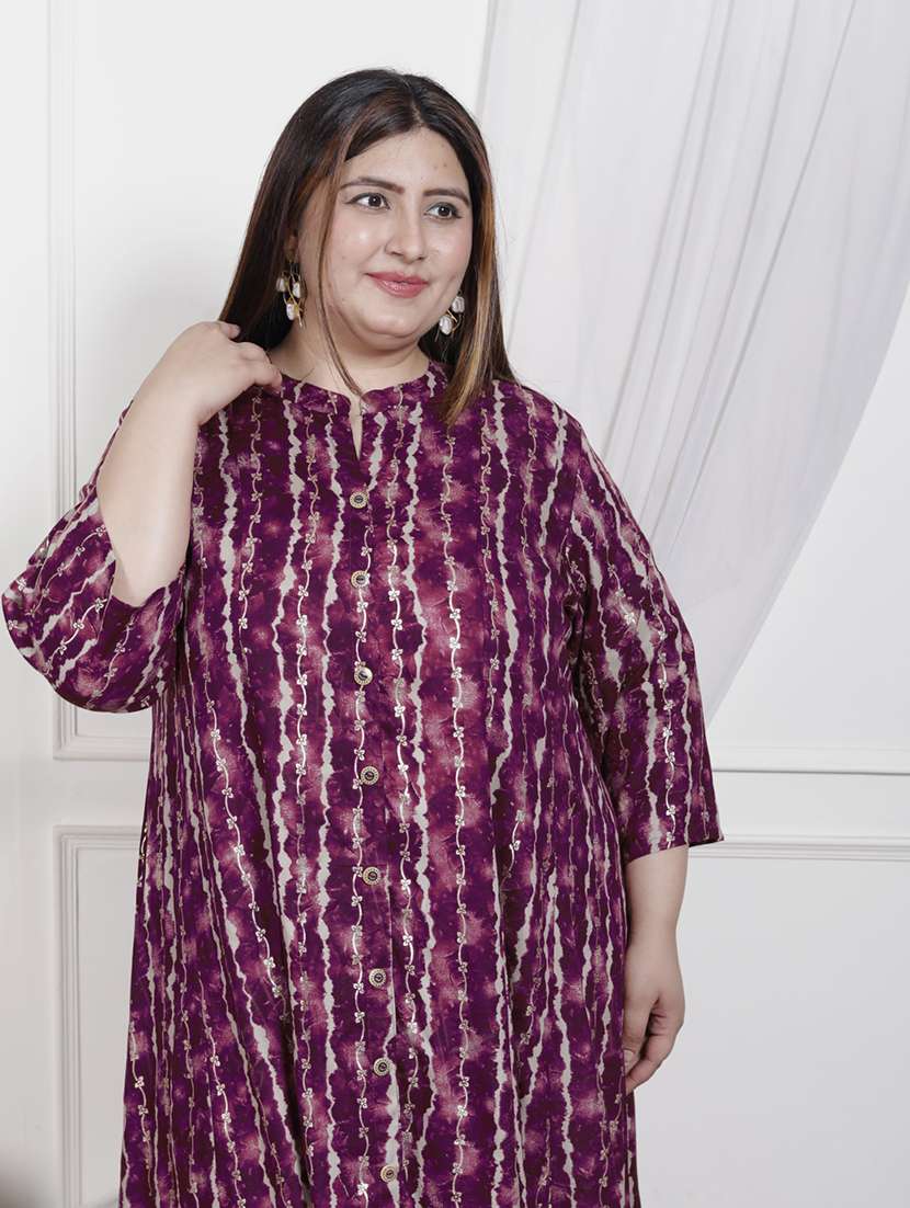 women plus size printed three quarter sleeve dress - 22076791 -  Standard Image - 3