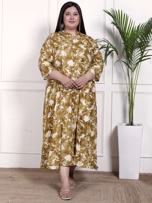 women plus size printed three quarter sleeve dress - 22076795 -  Standard Image - 0