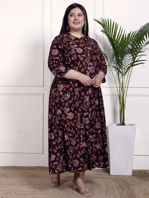 purple cotton blend gown dress - 22076797 -  Standard Image - 0