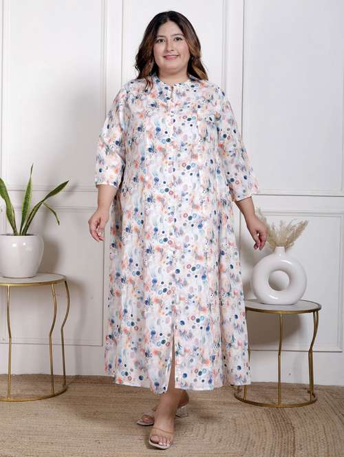 women plus size printed three quarter sleeve dress - 22076799 -  Standard Image - 0