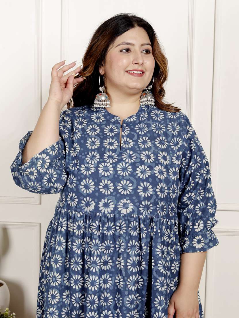 women plus size printed three quarter sleeve dress - 22076829 -  Standard Image - 3