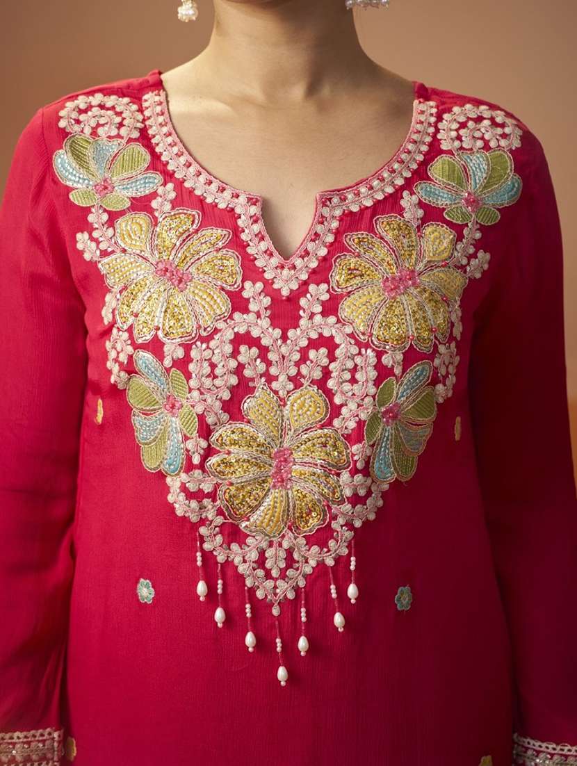 women embroidered long sleeve kurta pant with dupatta set - 22076911 - Standard Image - 5