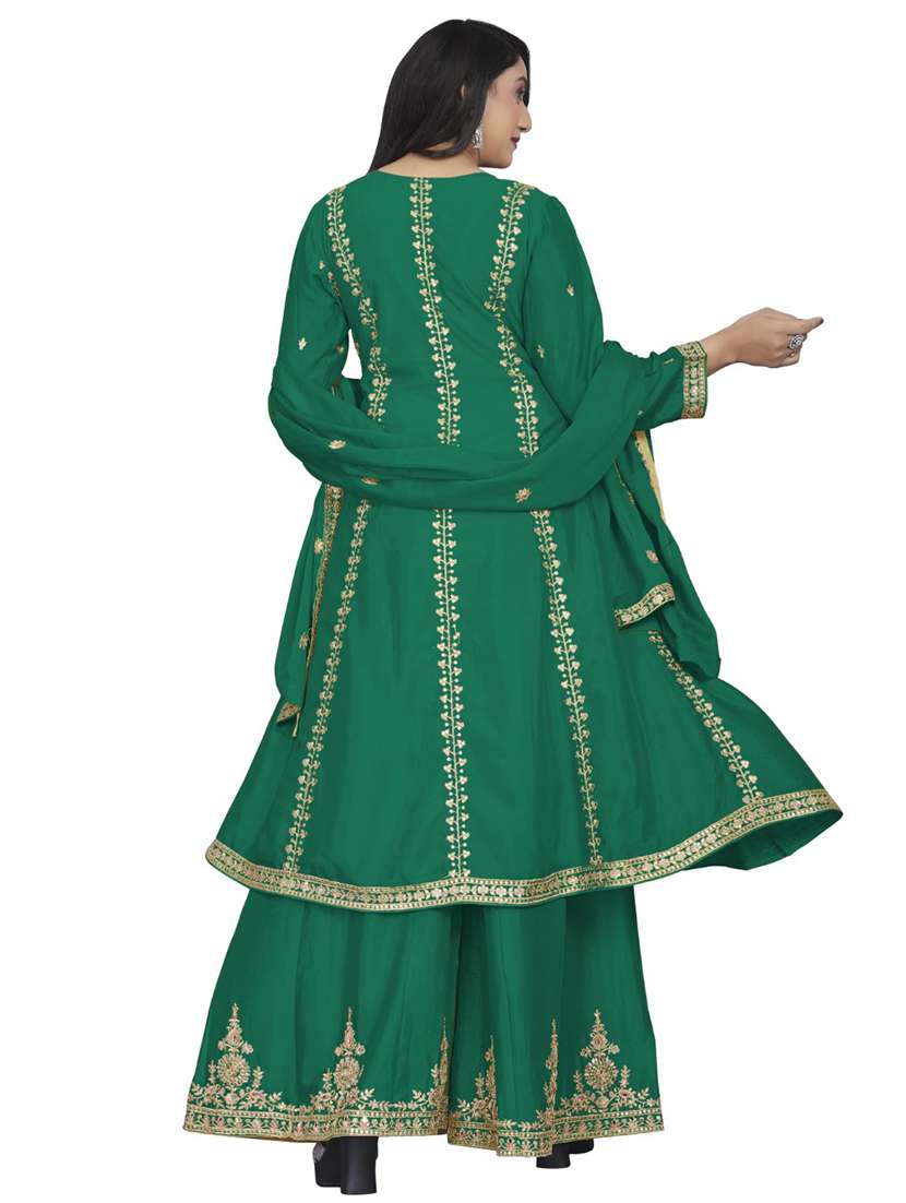 women embroidered long sleeve kurta sharara with dupatta set - 22076935 - Standard Image - 3