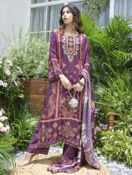 women printed long sleeve kurta pant with dupatta set - 22076992 - Standard Image - 0