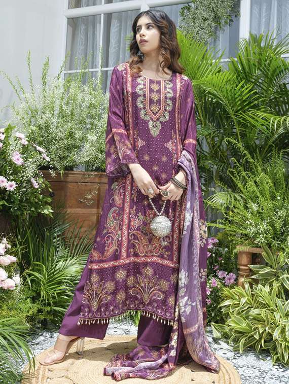 women printed long sleeve kurta pant with dupatta set - 22076992 - Zoom Image - 0