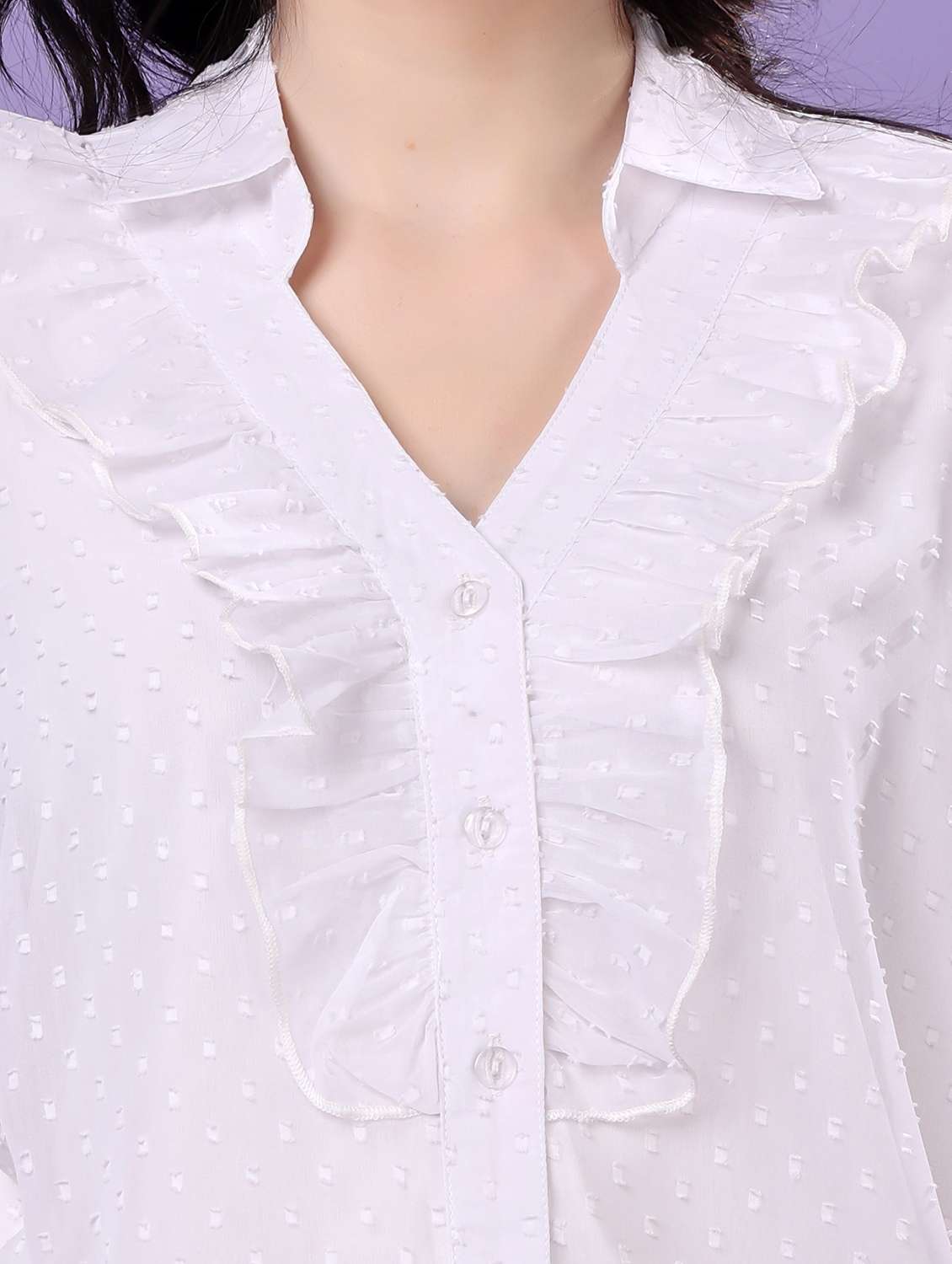 women self designed long sleeve sheer shirt - 22077005 - Standard Image - 5