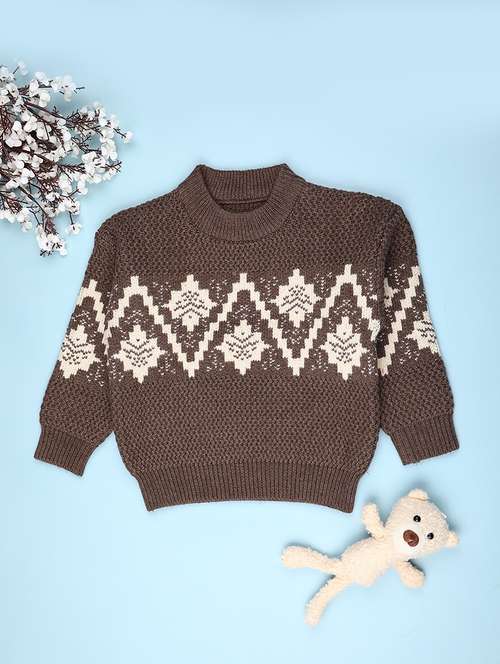 boys self design long sleeve sweater - 22077322 -  Standard Image - 0