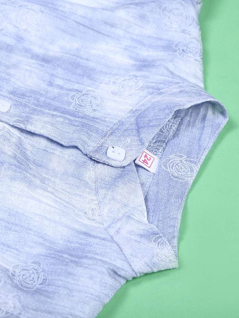 girls self desigend puff sleeve top - 22077514 -  Standard Image - 3