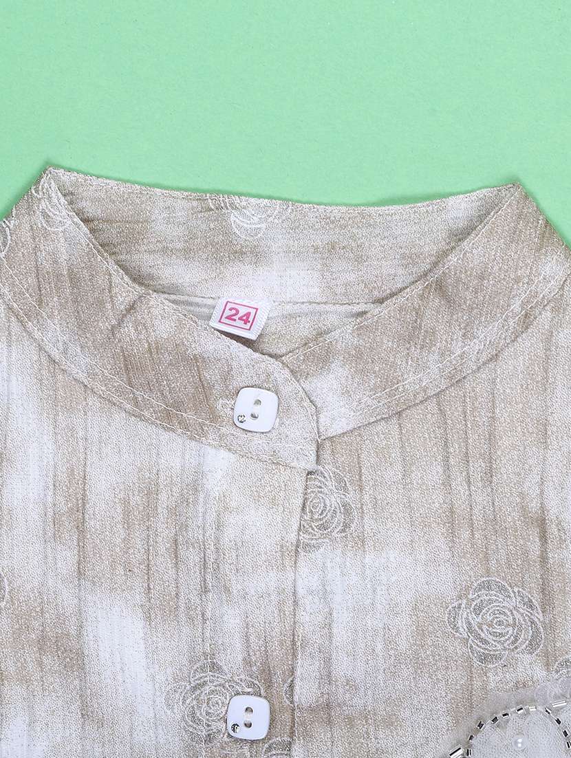 girls self desigend puff sleeve top - 22077519 -  Standard Image - 3