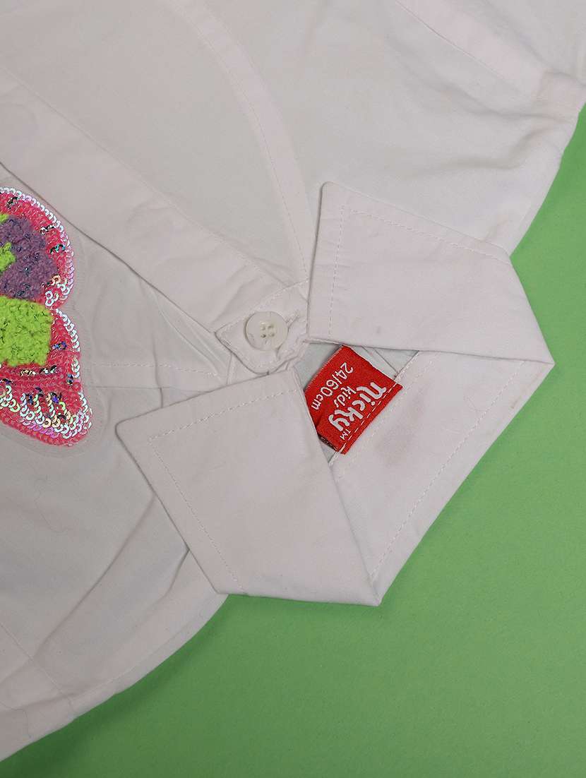 girls self desigend puff sleeve top - 22077526 -  Standard Image - 3