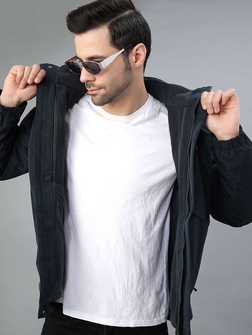 men solid long sleeve lightweight bomber jacket