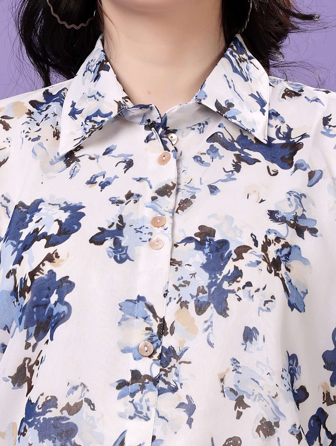 multi colored georgette regular shirt - 22077608 - Standard Image - 5