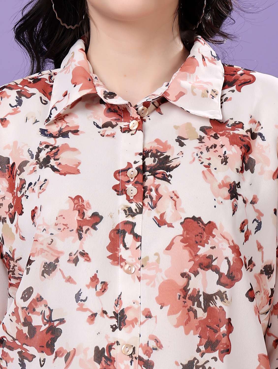 multi colored georgette regular shirt - 22077609 - Standard Image - 5