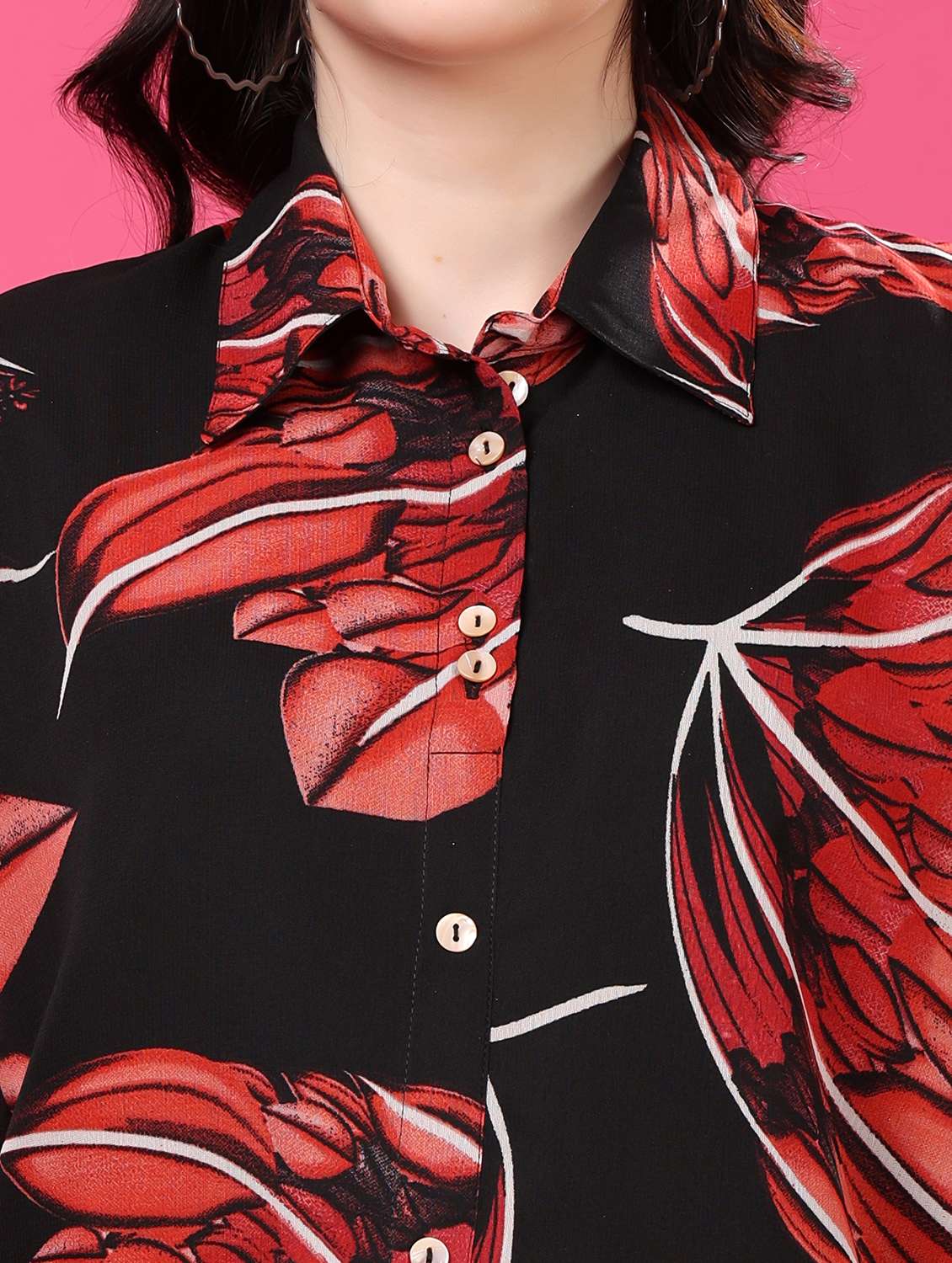 floral georgette shirt with puff sleeves multi - 22077614 - Standard Image - 5