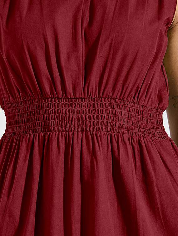 women solid sleeveless tiered dress - 22077626 - Standard Image - 3