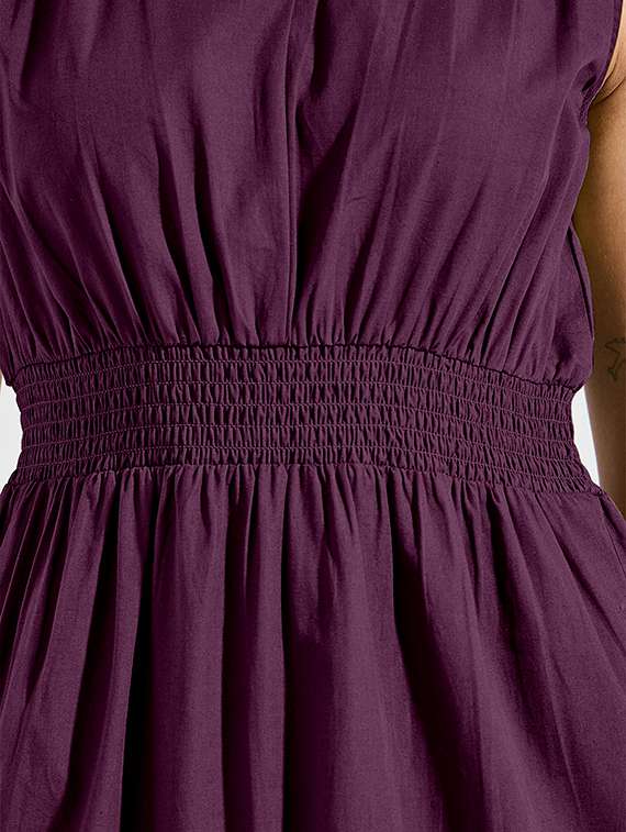 women solid sleeveless tiered dress - 22077629 - Standard Image - 3