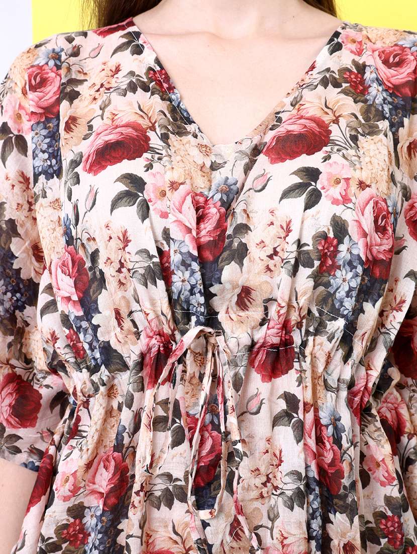 women printed kimono sleeve kaftan dress - 22077731 - Standard Image - 5