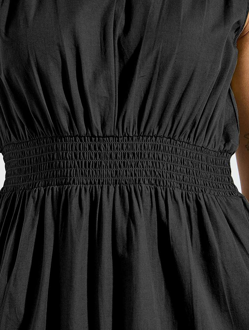 women solid sleveeless tiered dress - 22077803 - Standard Image - 3