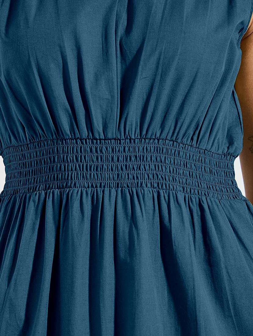 women solid sleveeless tiered dress - 22077804 - Standard Image - 3