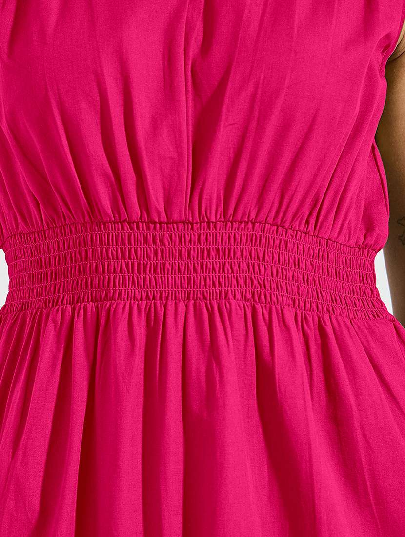 women solid sleveeless tiered dress - 22077807 - Standard Image - 3