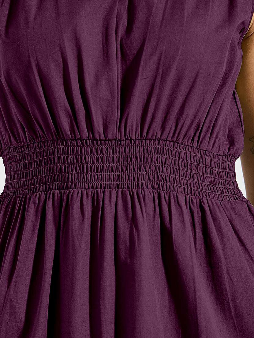 women solid sleveeless tiered dress - 22077808 - Standard Image - 3