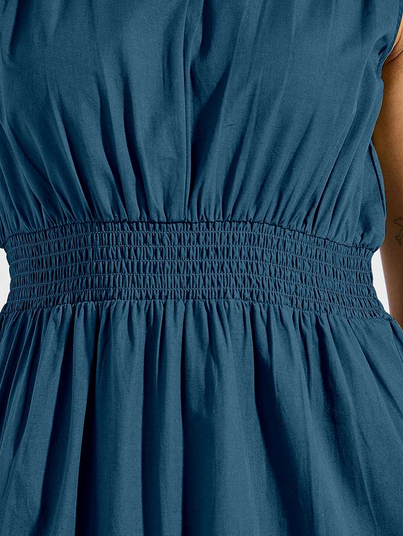women solid sleveeless tiered dress - 22077972 - Standard Image - 3