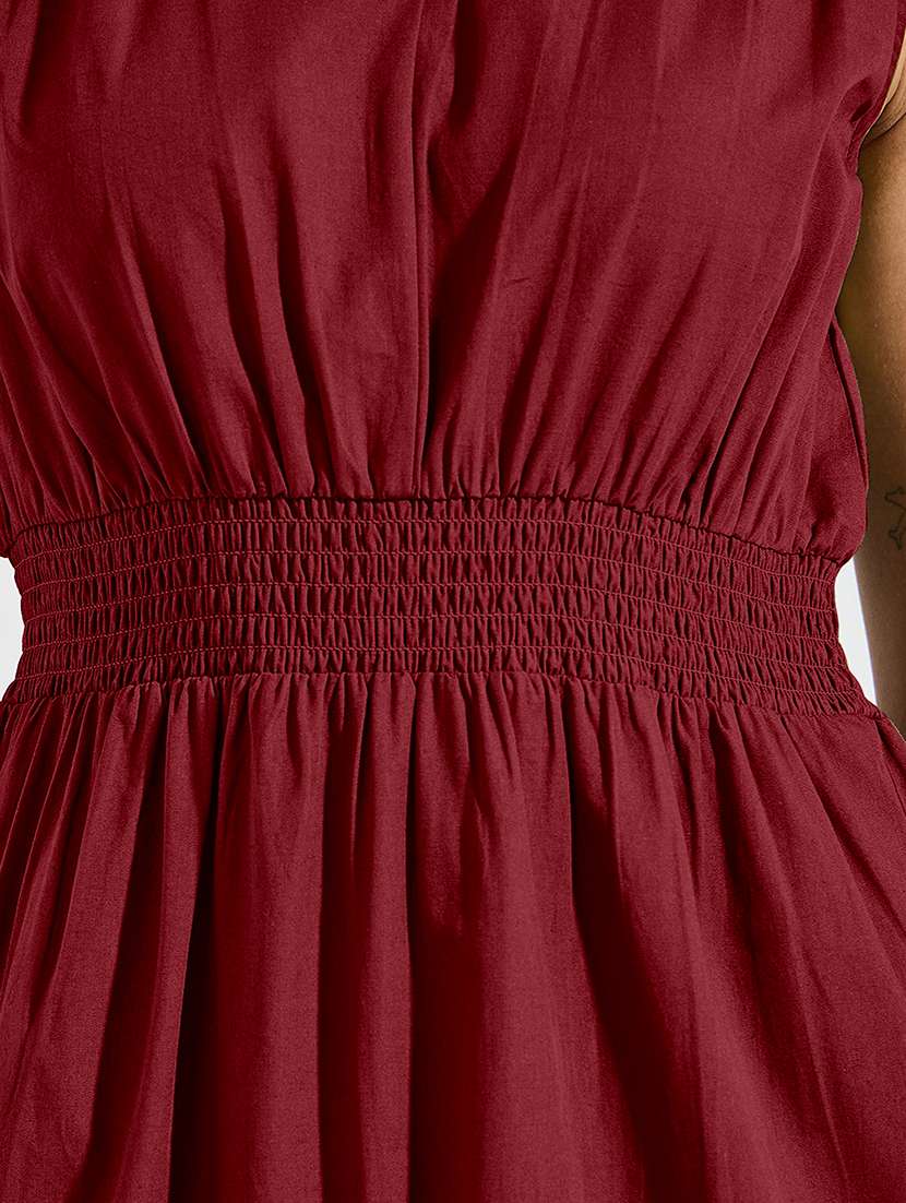 women solid sleveeless tiered dress - 22077974 - Standard Image - 3