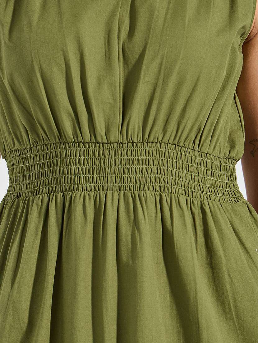women solid sleveeless tiered dress - 22077975 - Standard Image - 3