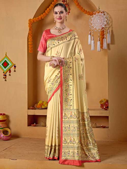 women printed casual wear saree with blouse - 22078188 - Standard Image - 0