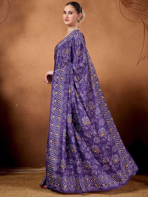 women bandhani ready to wear saree with blouse - 22078197 -  Standard Image - 0