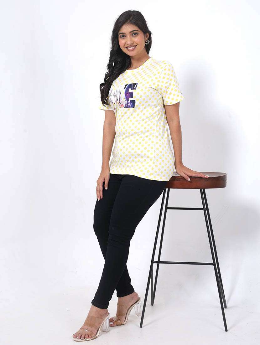women printed round neck t-shirt - 22078256 - Standard Image - 3