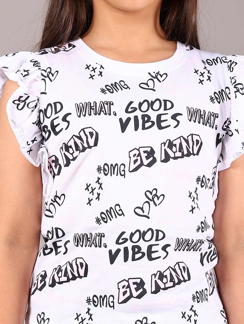 girls printed top and shorts co-ord set - 22078270 -  Standard Image - 5