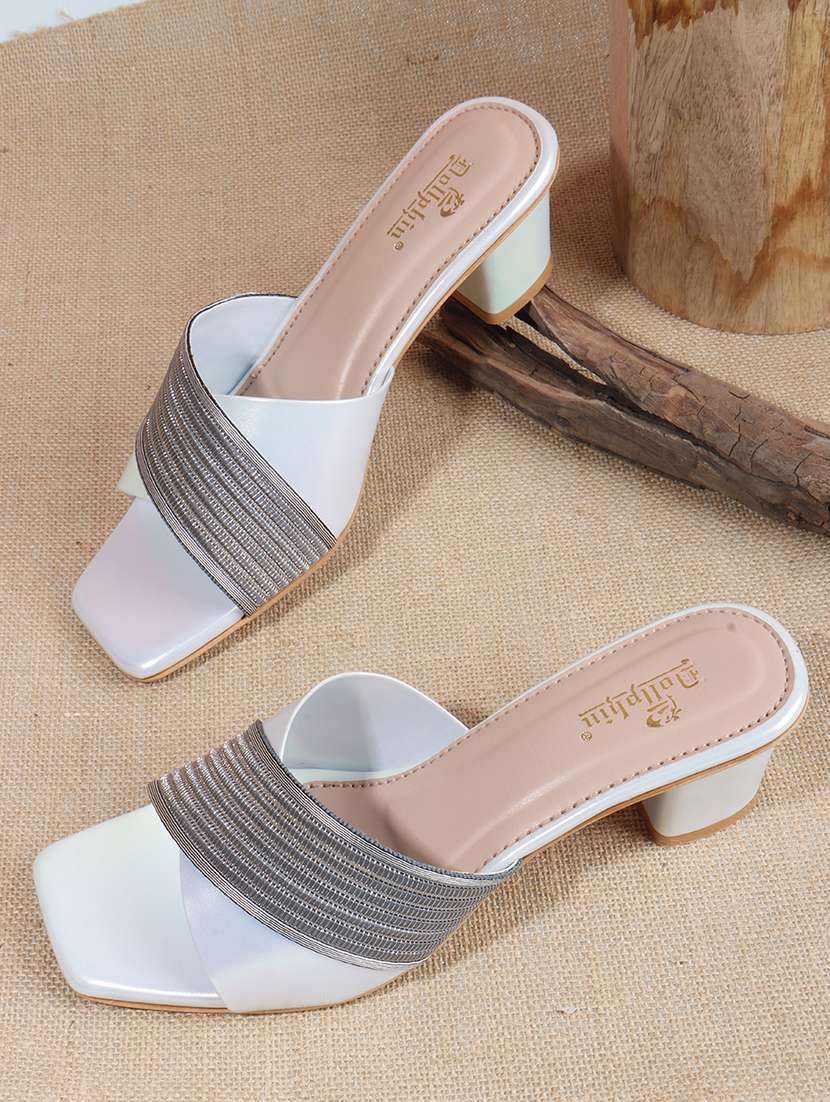 women solid slip on block heel sandal - 22078271 -  Zoom Image - 0