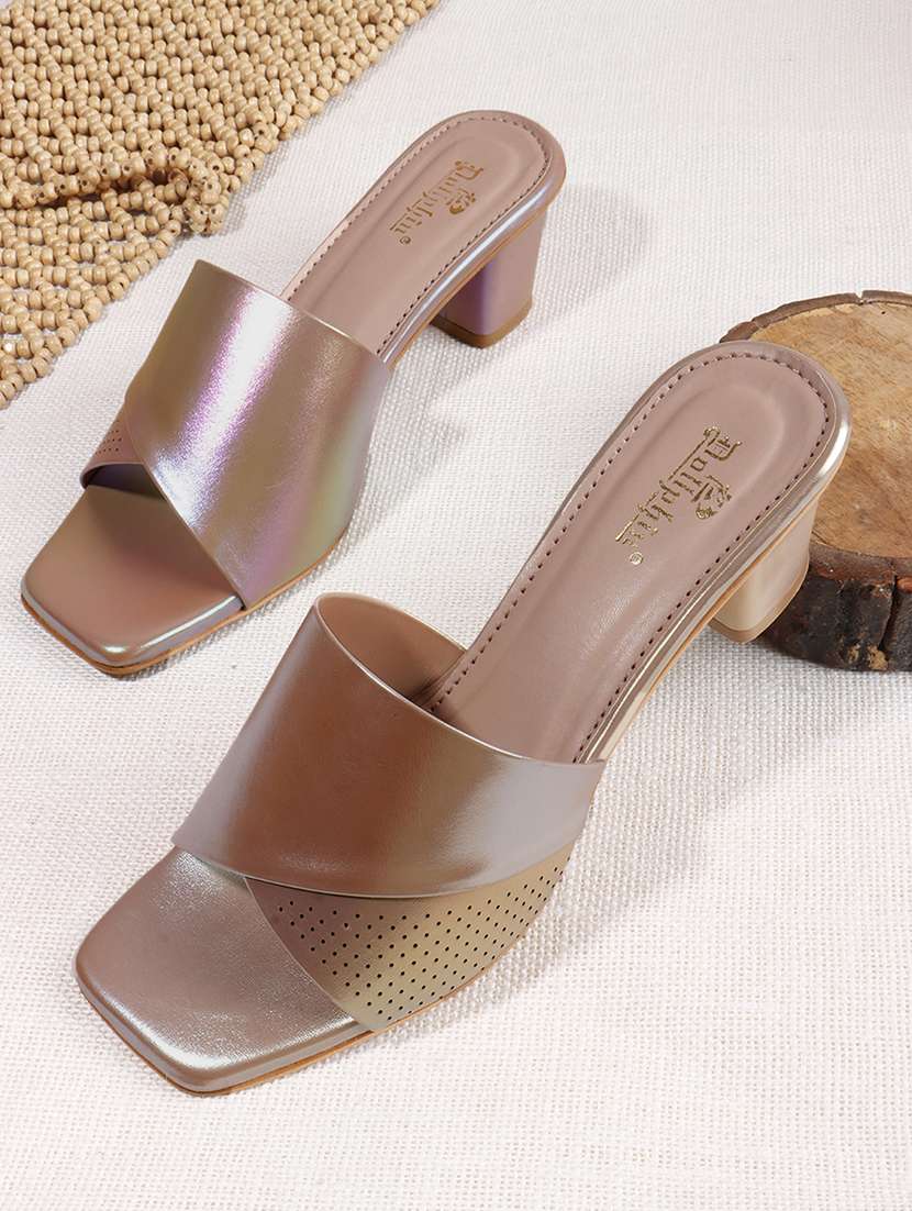 women solid slip on block heel sandal - 22078275 -  Zoom Image - 0