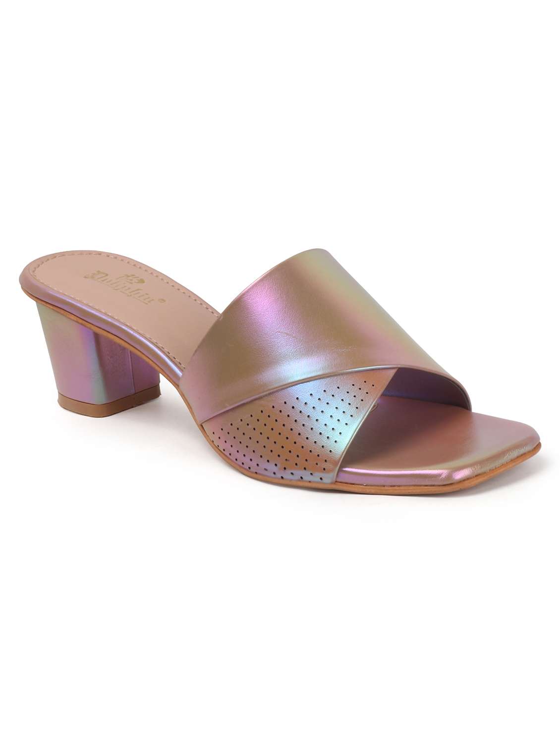women solid slip on block heel sandal - 22078275 - Standard Image - 3