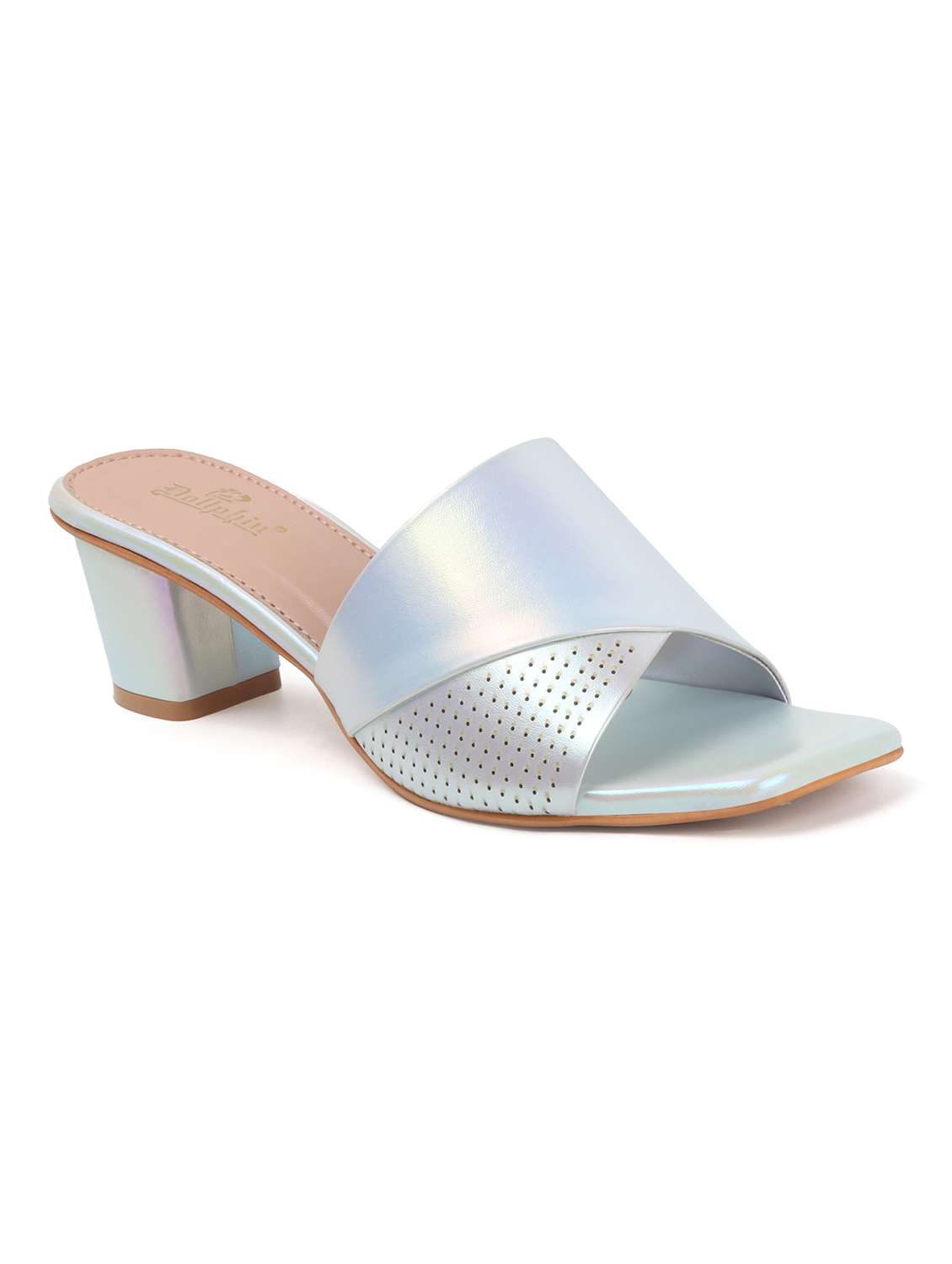 women solid slip on block heel sandal - 22078276 - Standard Image - 3