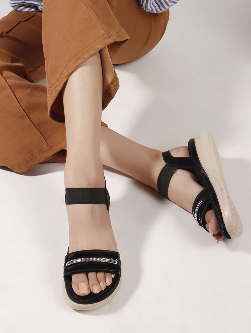 women solid back strap wedges - 22078277 - Standard Image - 5