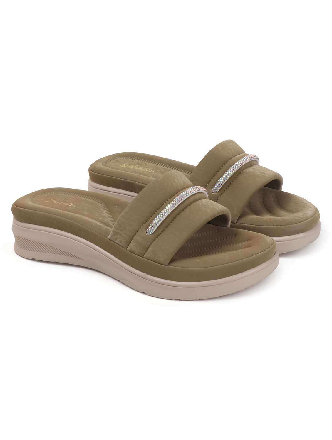 women green slip on wedge - 22078280 - Standard Image - 3