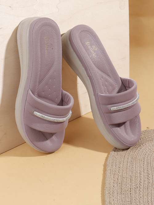 women mauve slip on wedges - 22078282 -  Standard Image - 0