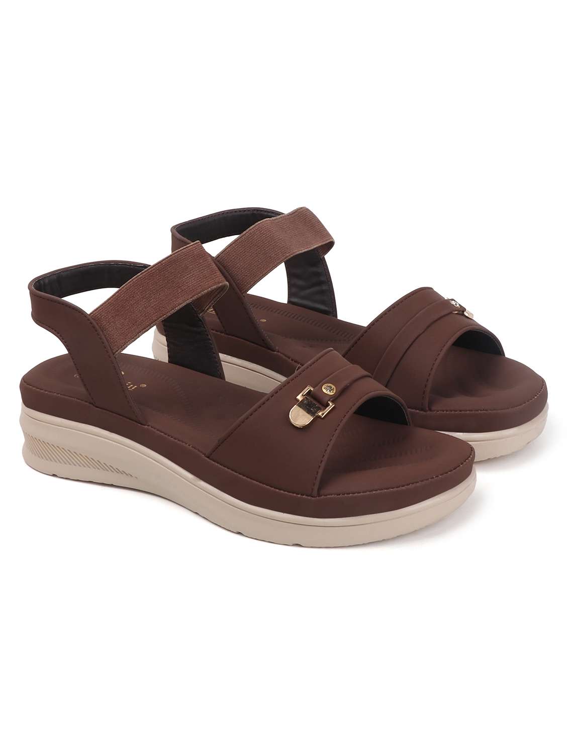 women solid back strap wedge - 22078283 - Standard Image - 3