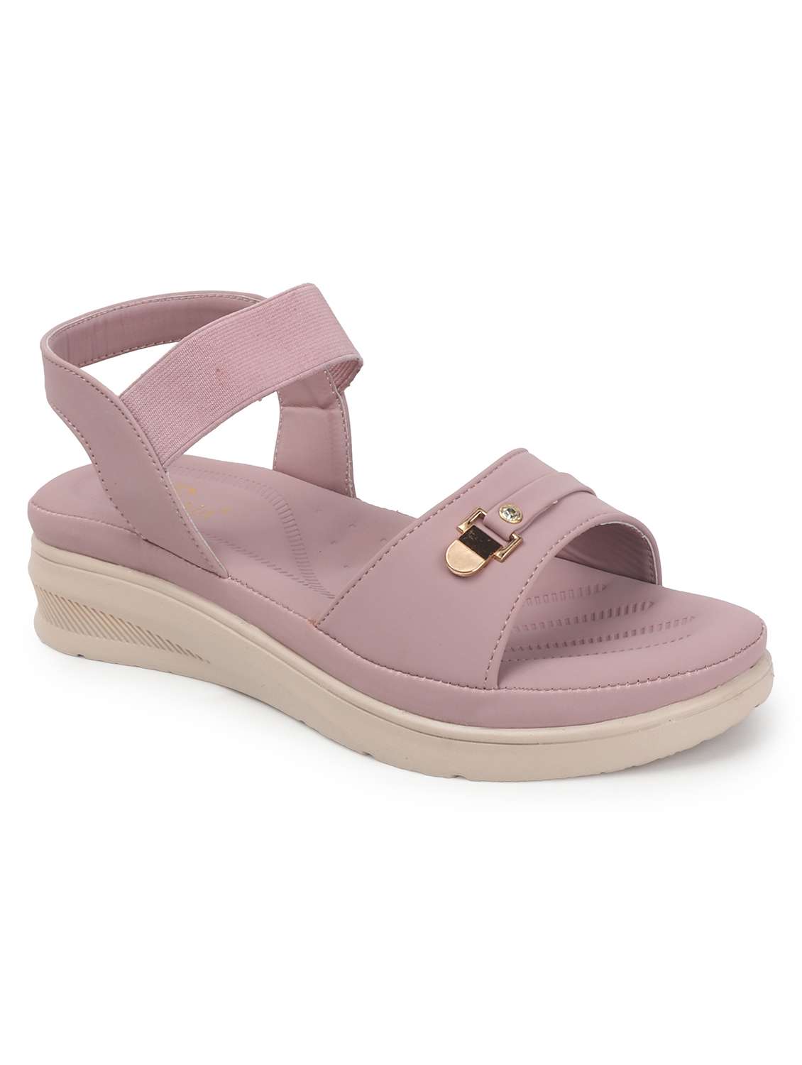 women solid back strap wedge - 22078285 - Standard Image - 3
