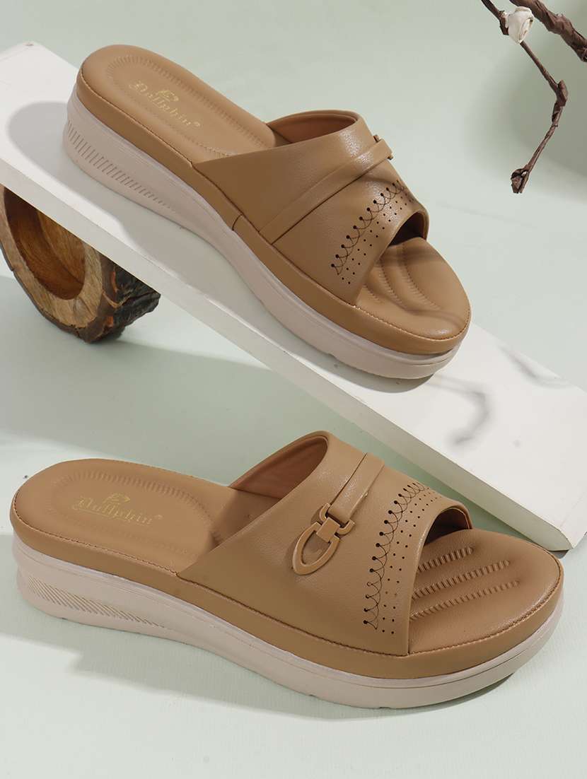 women beige slip on wedge - 22078286 -  Zoom Image - 0