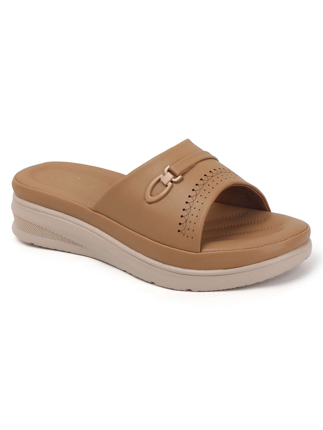 women beige slip on wedge - 22078286 - Standard Image - 3
