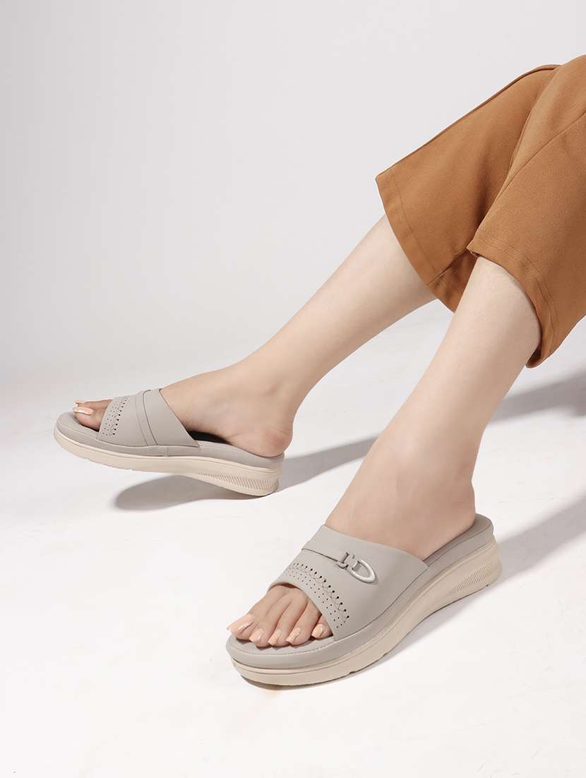 women grey slip on wedge - 22078287 - Standard Image - 5