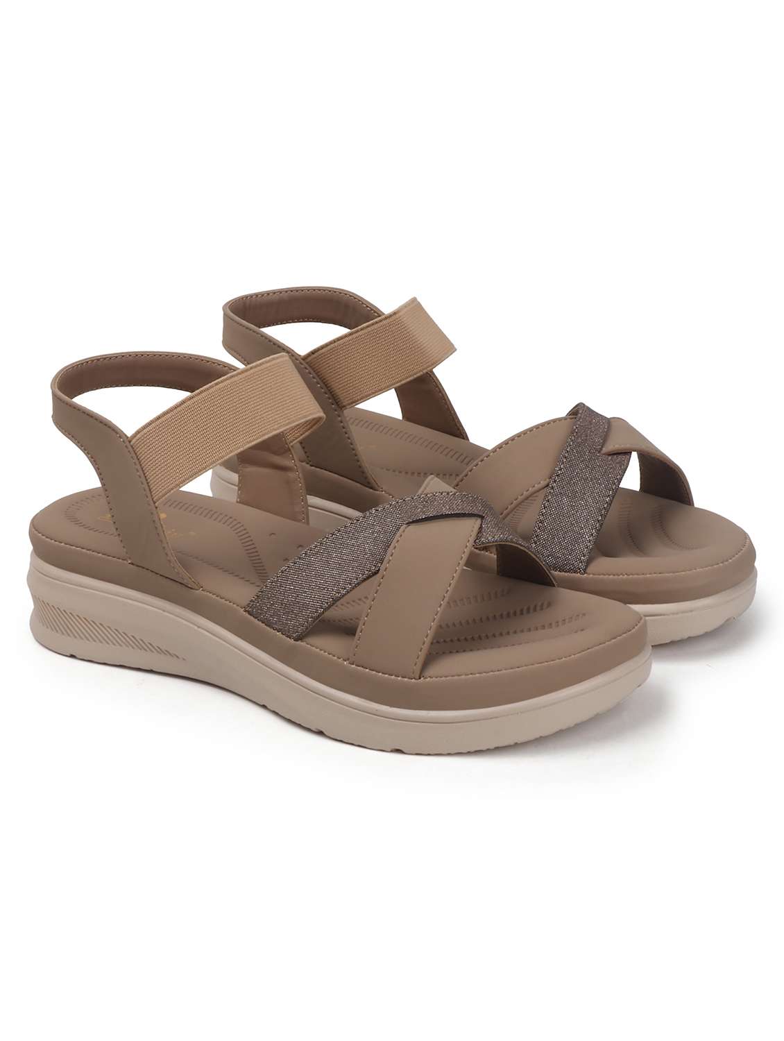 women solid back strap wedge - 22078289 - Standard Image - 3