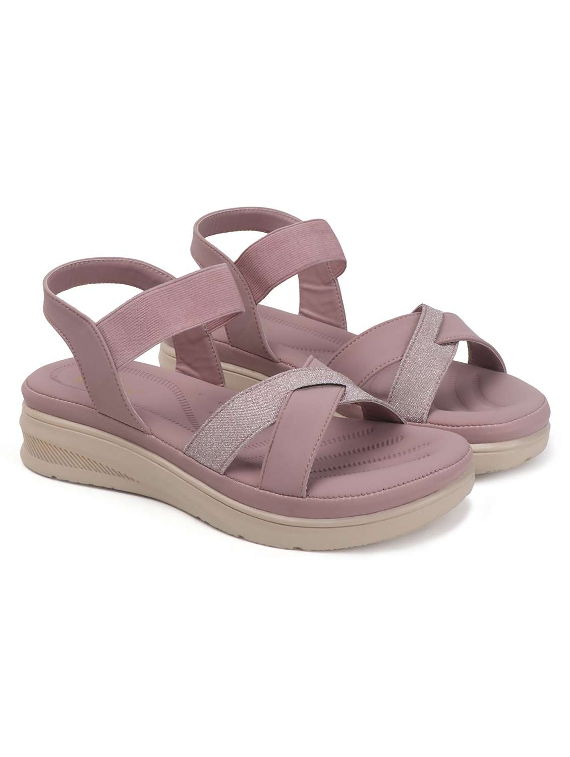 women solid back strap wedge - 22078290 - Standard Image - 3
