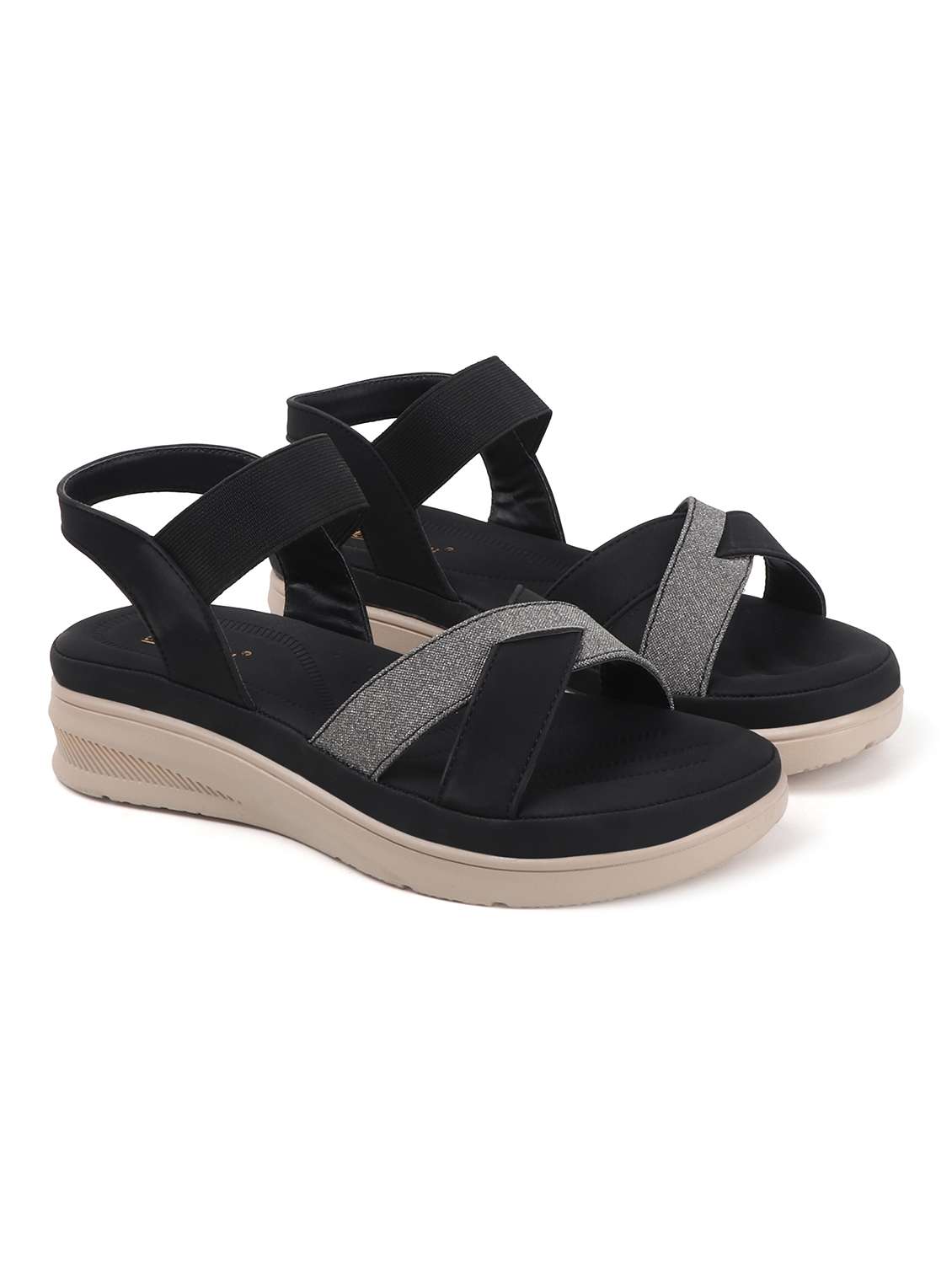 women solid back strap wedge - 22078291 - Standard Image - 3