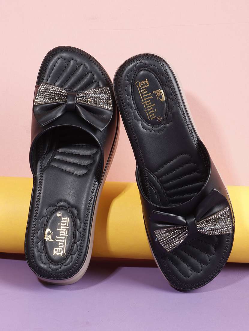 women black slip on wedges - 22078298 -  Zoom Image - 0